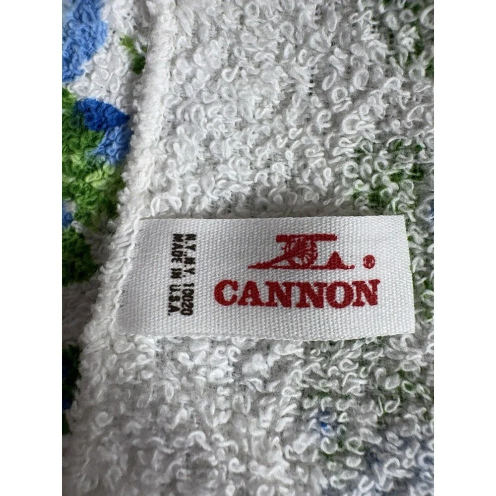 Vintage Blue Cannon Towels 6 Pc Floral Fringed USA 4 Towels 2 Washcloths NEW